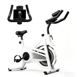 Loheer - Exercise Bike Indoor Stationary Bike for Home Gym, Adjustable Seat and Handlebar, 300 lb Capacity - Red