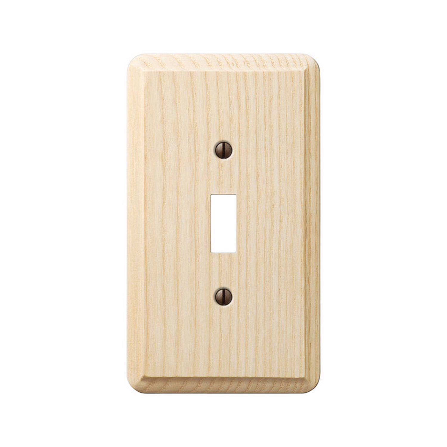Angle. AMERELLE - Amerelle Contemporary Unfinished Beige 1 gang Wood Toggle Wall Plate 1 pk - Beige.