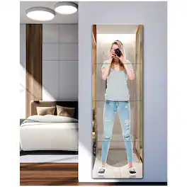 Live At Space - Unbreakable Full Length Mirror For Wall Mounted Over The Door Body Mirro Safe Shatterproof Mirrors 12 X Inch 4 Pack - 48"L x 12"W