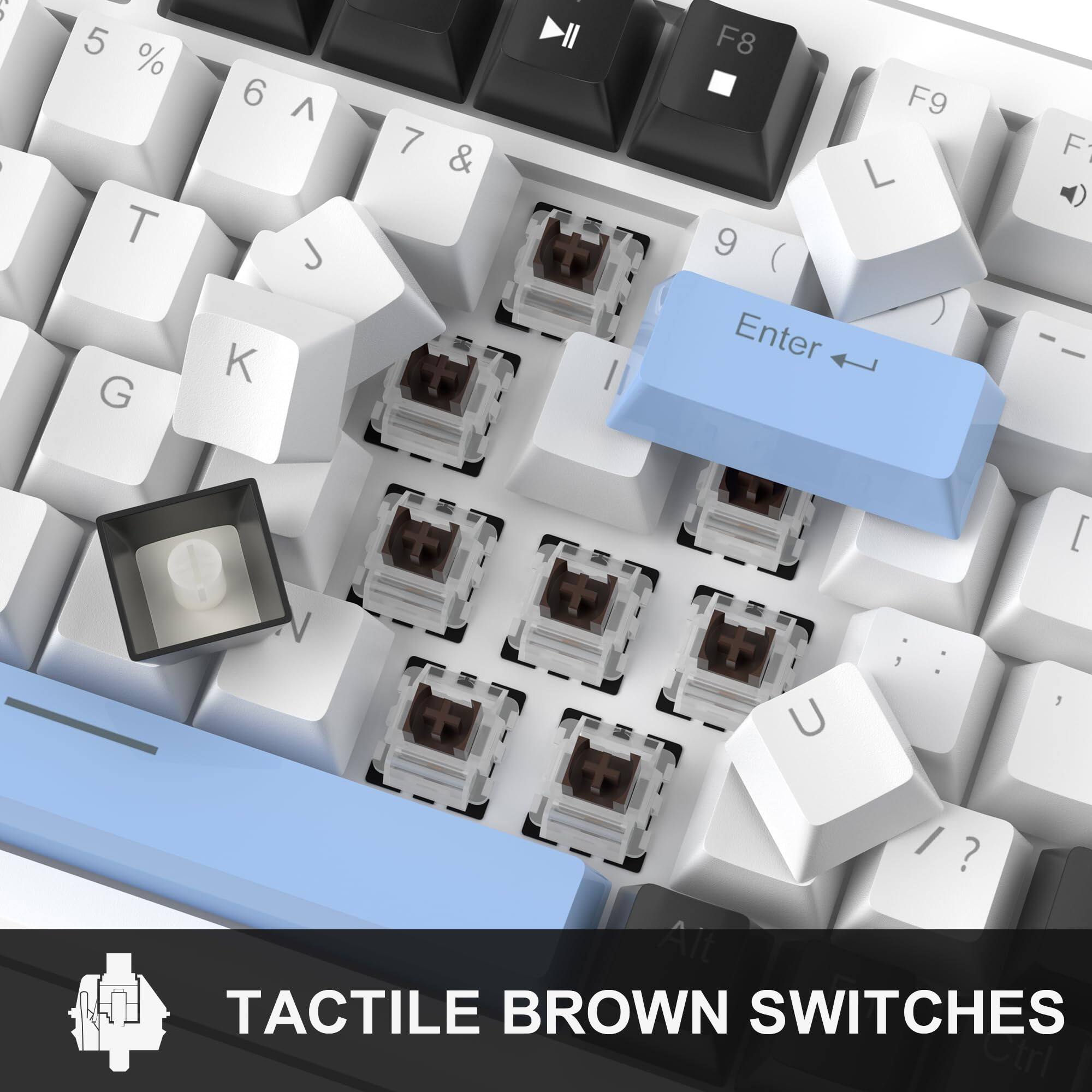 1 5 % T G 6 K ^ > 7 & Enter F8 F9 F [ N U , , I ? Alt TACTILE BROWN SWITCHES Ctrl