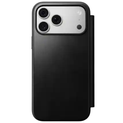 Front. Nomad - Modern Leather Folio Series Case for Apple iPhone 18 Pro Max/iPhone 17 Pro Max Horween Leather - Black.