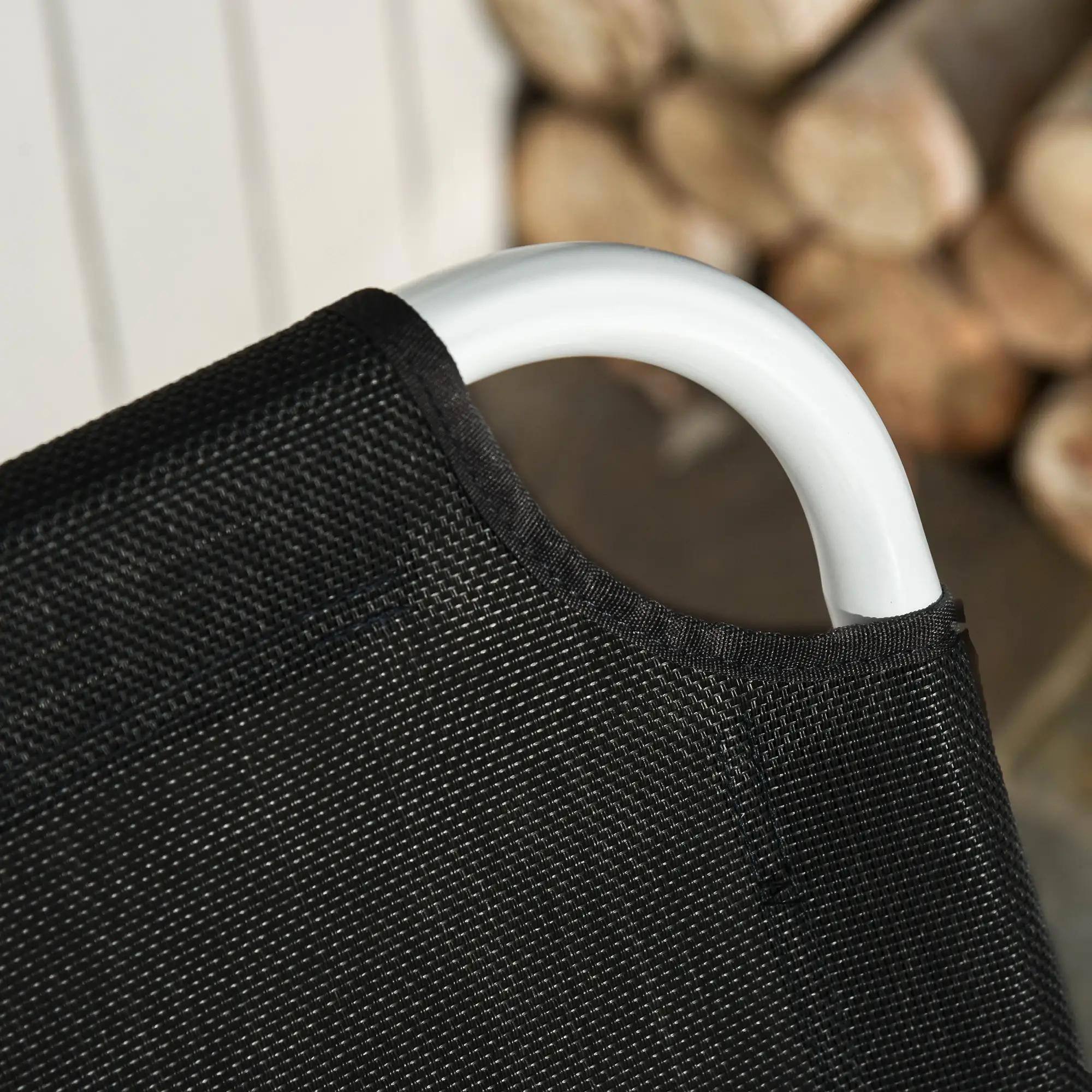 Back. Resenkos - Resenkos Folding Lounge Chair, Portable Outdoor Chaise Lounge, Sun Tanning Chair With 4-Position Reclining Back, Black - Black.