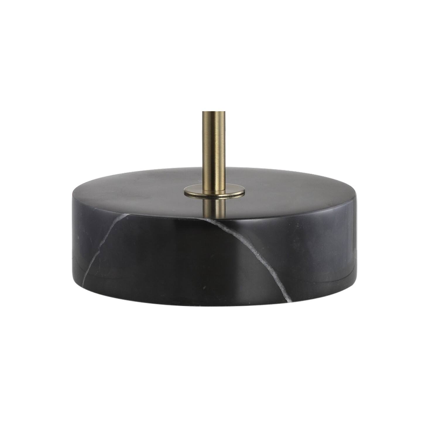 Alt View 3. Jonathan Y - Chelsea 60" Metal/Marble Cone Shade LED Floor Lamp, Brass/Black - Brass Gold/ Black.