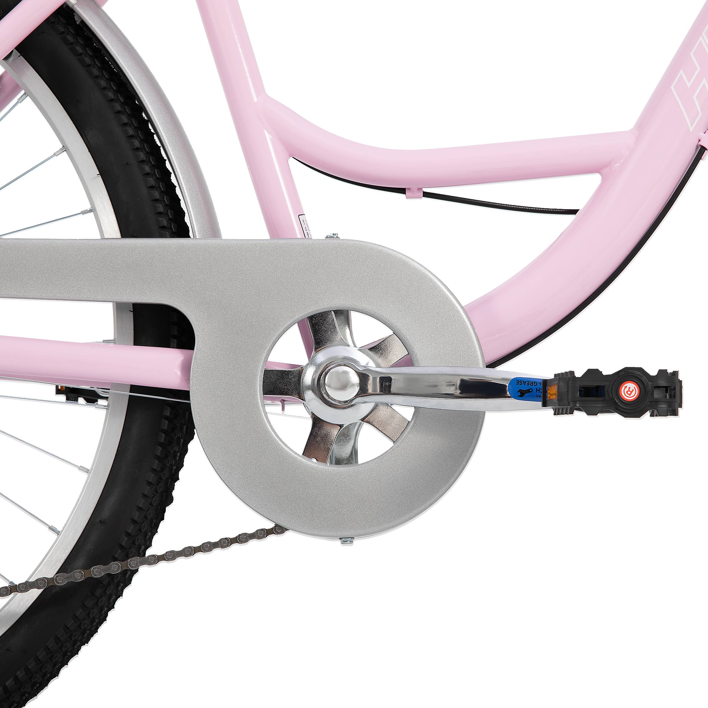 Alt View 5. HILAND - HILAND 26 Inch Beach Cruiser Bike for Adults, 7 Speed Step-Through Women Bicycle with Rear Rack, Hybrid Bike Pink - Pink.