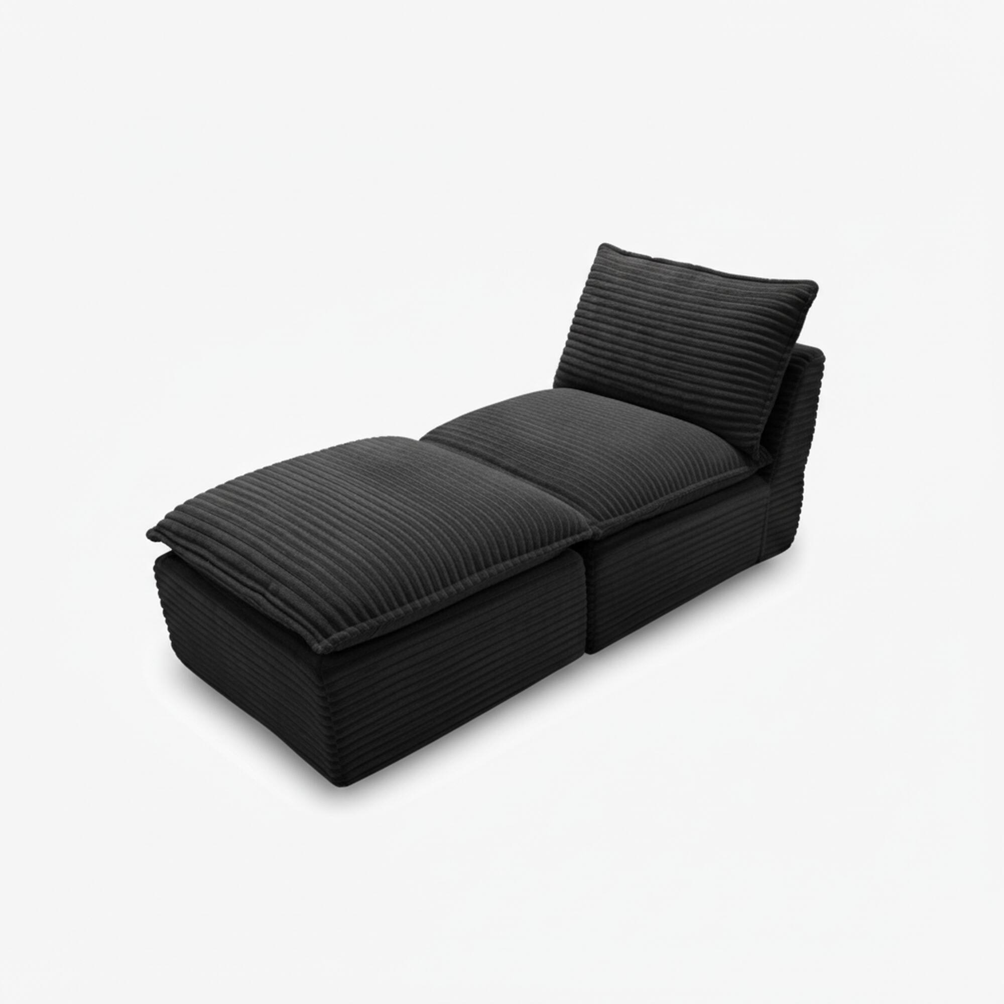 Left. Loheer - Loheer- Modern Corduroy Cloud Sofa Modular Sectional Couch For Living Room 5.8x2.5x2.9 ft - Dark Gray.