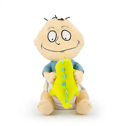 Front. Nickelodeon - Nickelodeon Rugrats Tommy Pickles and Reptar Stuffed Plush Toy, 12" - Yellow.