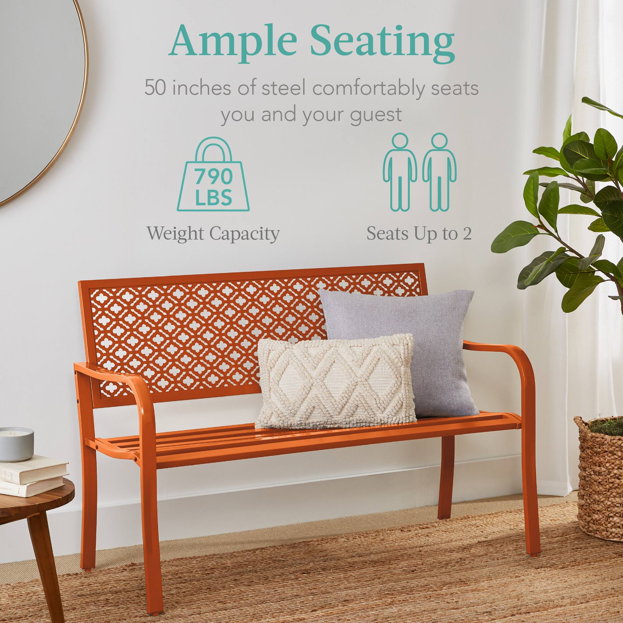 Ample Seating

50 inches of steel comfortably seats you and your guest

790 LBS Weight Capacity

Seats Up to 2