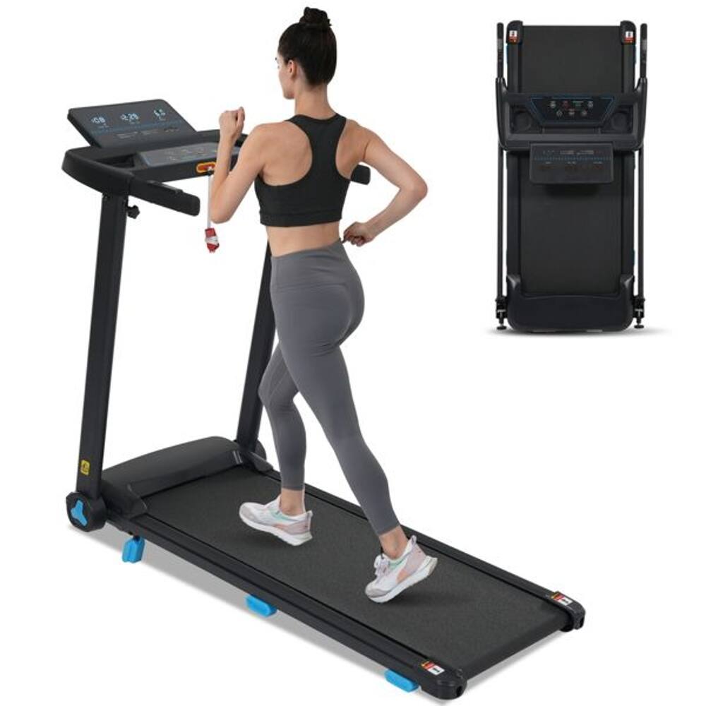 Alt View 2. Loheer - Loheer Foldable Treadmill with Incline 3.0HP Quiet Home Running Machine 300 Lbs Capacity 10 MPH Bluetooth USB - Black.