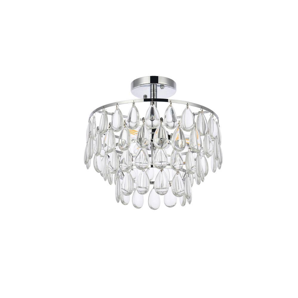 Back. Elegant Lighting - Mila 14 inch flush mount in chrome - Chrome.