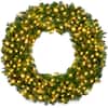Front. Best Choice Products - Best Choice Products 60in Artificial Pre-Lit Fir Christmas Wreath Decoration w/ 375 LED Lights, 930 Tips, Power Plug-In - White Lights.