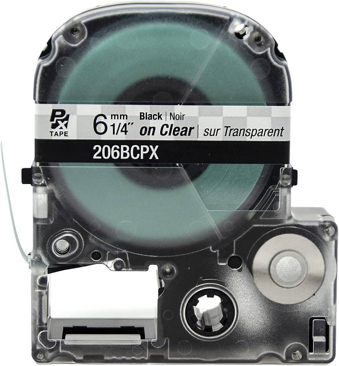 6 mm 1/4" Black | Noir on Clear | sur Transparent  
206BCPX