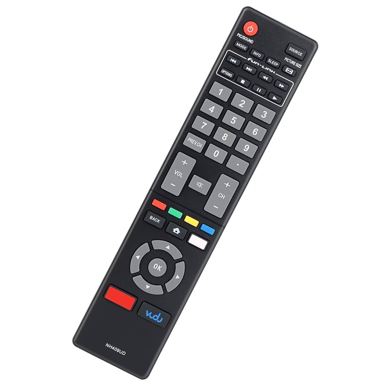 PIC/SOUND MODE INFO SOURCE H fun SLEEP PICTURE SIZE H OPTIONS 1 " Y 2 4 3 5 7 6 8 PREV.CH 9 0 BACK VOL - x + CH - 4 OK A vd NH409UD
