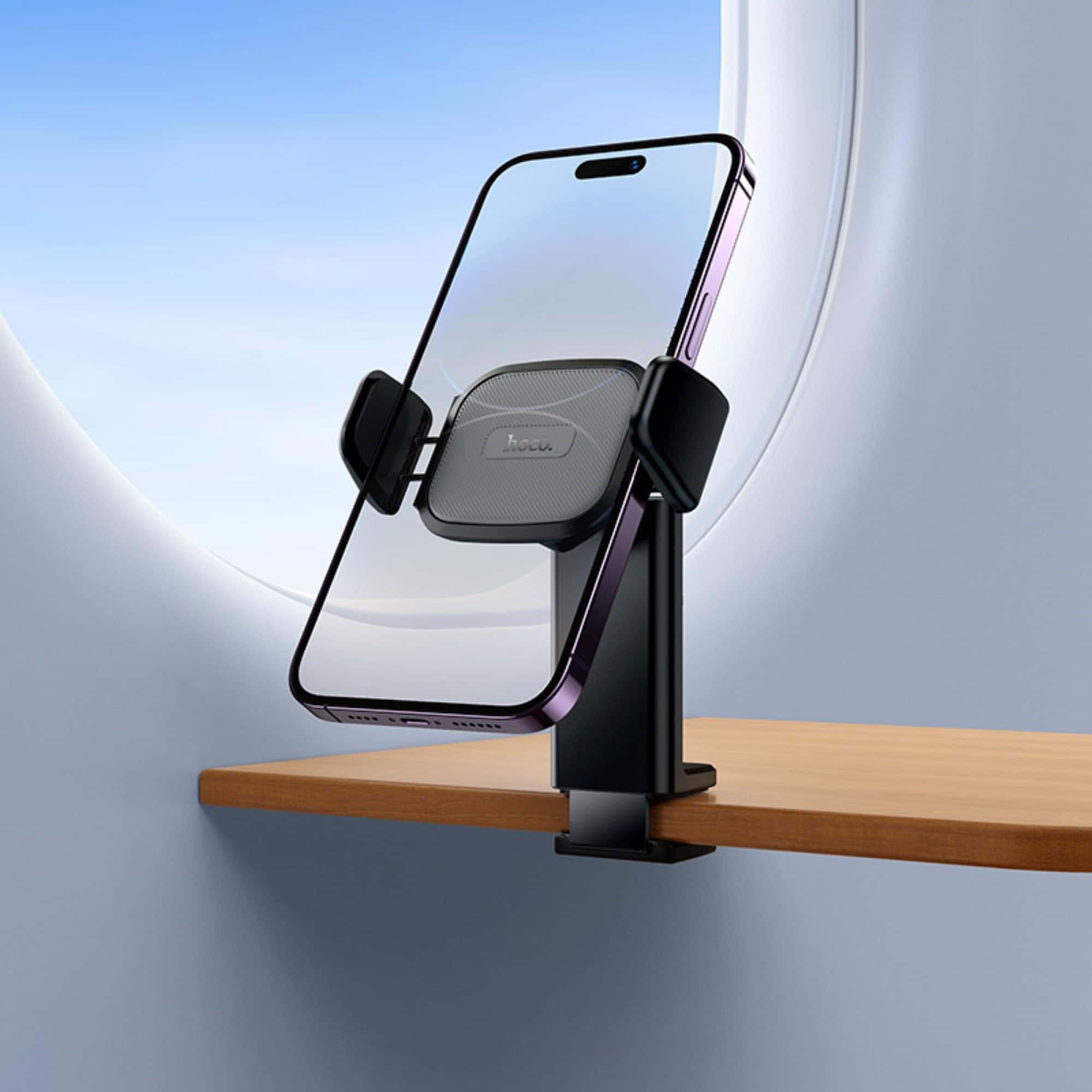 Back. HOCO - Universal Foldable Travel Airplane Mount for Cell Phones - Black.