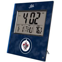 Keyscaper - Winnipeg Jets Cross Hatch Digital Desk Clock - Multicolor