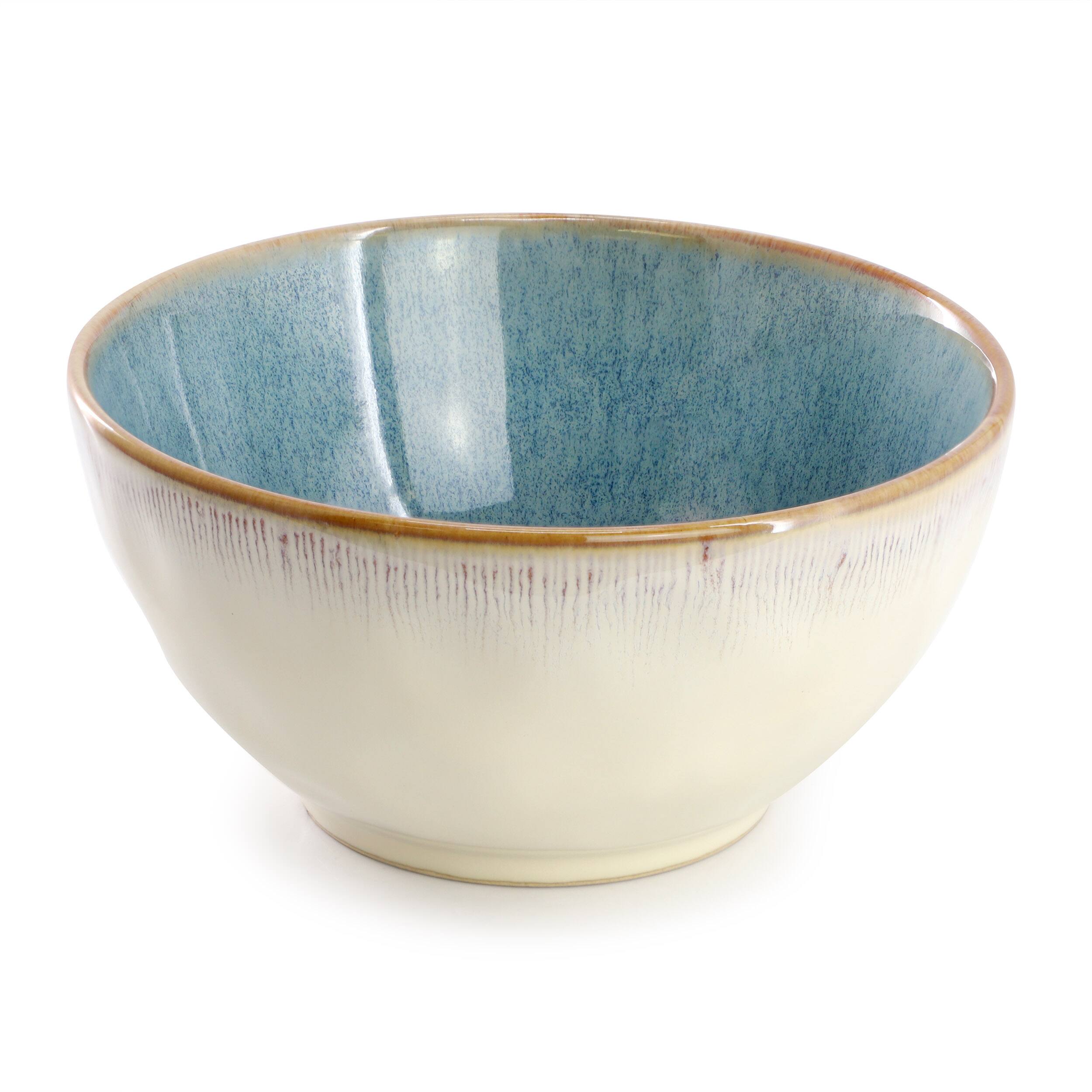 Alt View 3. Elama - Elama Leann 16 Piece Stoneware Dinnerware Set in Blue and Beige - Blue and Beige.