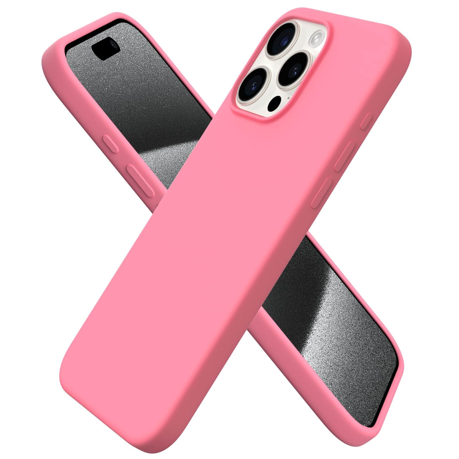 Front. Ornarto - ORNARTO Compatible with iPhone 15 Pro Max Case 6.7", Slim Liquid Silicone Full Covered Protective Cover-Blush Pink - Blush Pink.