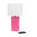 Alt View 14. Lalia Home - Lexington Leather Base Modern Table Lamp with USB - Hot Pink.