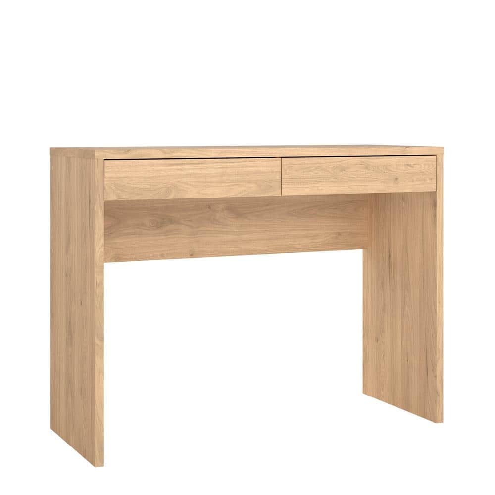 Tvilum - Wilbur Home Office Writing Desk with 2 Storage Drawer, Jackson Hickory - Brown
