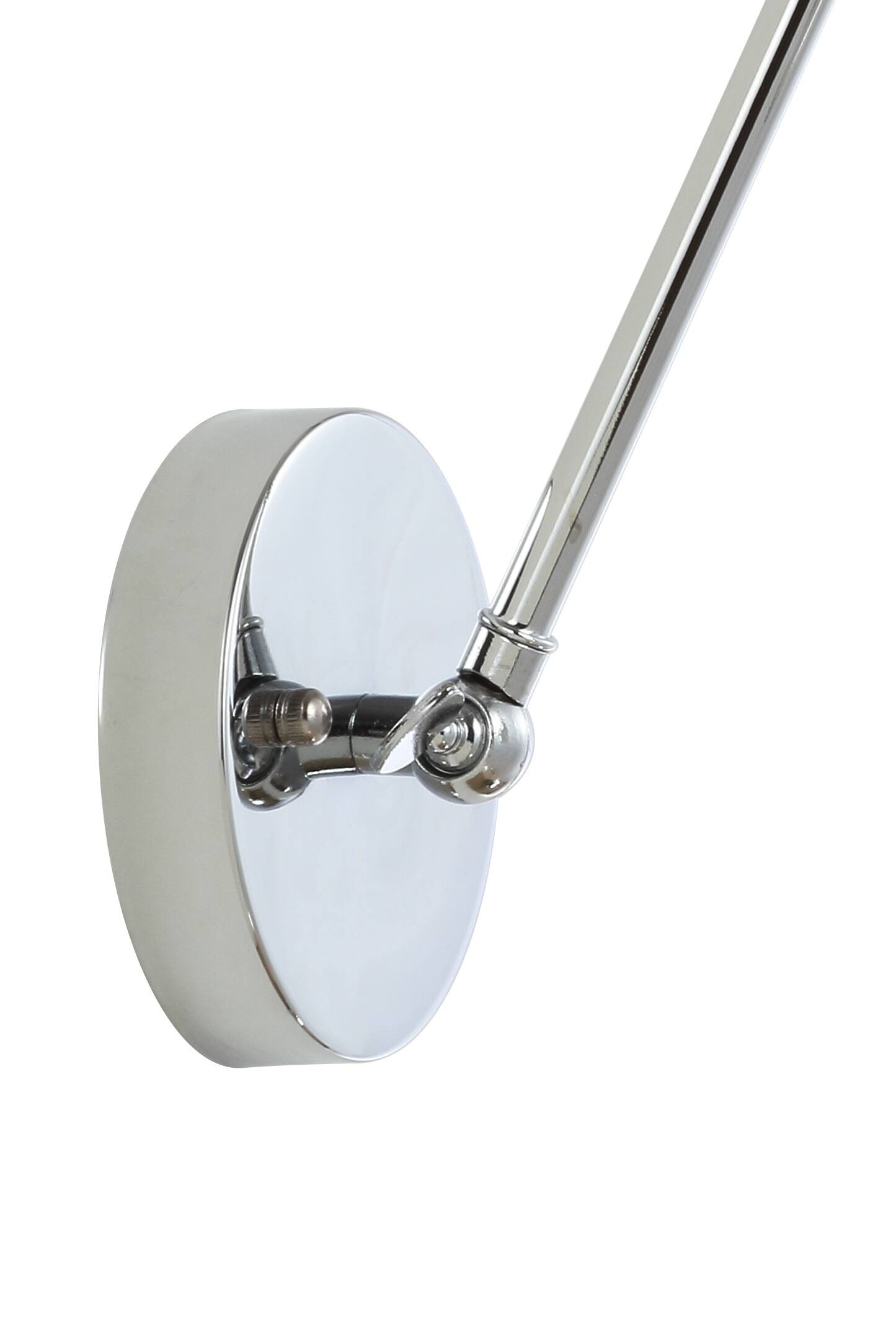 Alt View 3. Jonathan Y - Rover 7" Classic Industrial Metal Adjustable Arm LED Wall Sconce, Chrome - Chrome.
