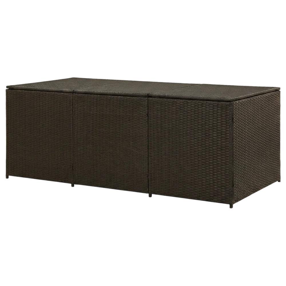 Front. vidaXL - vidaXL Storage Chest Brown Poly Rattan Large Garden Storage Box - Brown.