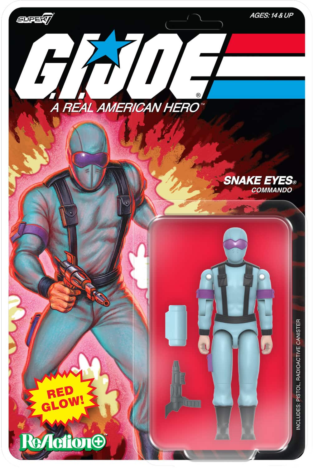 Super7 - G.I. Joe - ReAction+ Wv6 - Snake Eyes (Red Glow, Crystal Poison) - COLLECTIBLES - Multicolor