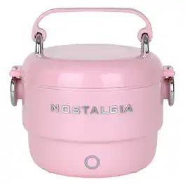 Nostalgia - 20 oz. Classic Retro Heated Lunchbox - Pink