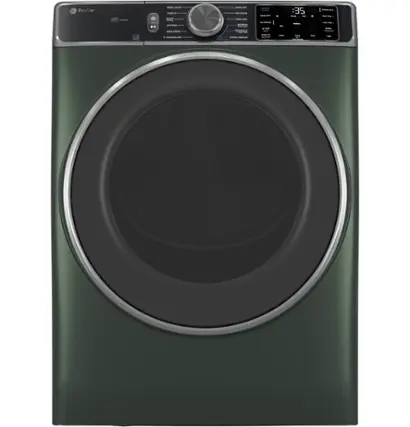 Front. GE Profile - 7.8 Cu. Ft. Stackable Smart Electric Dryer with Steam and Sanitize Cycle - Jade Green.