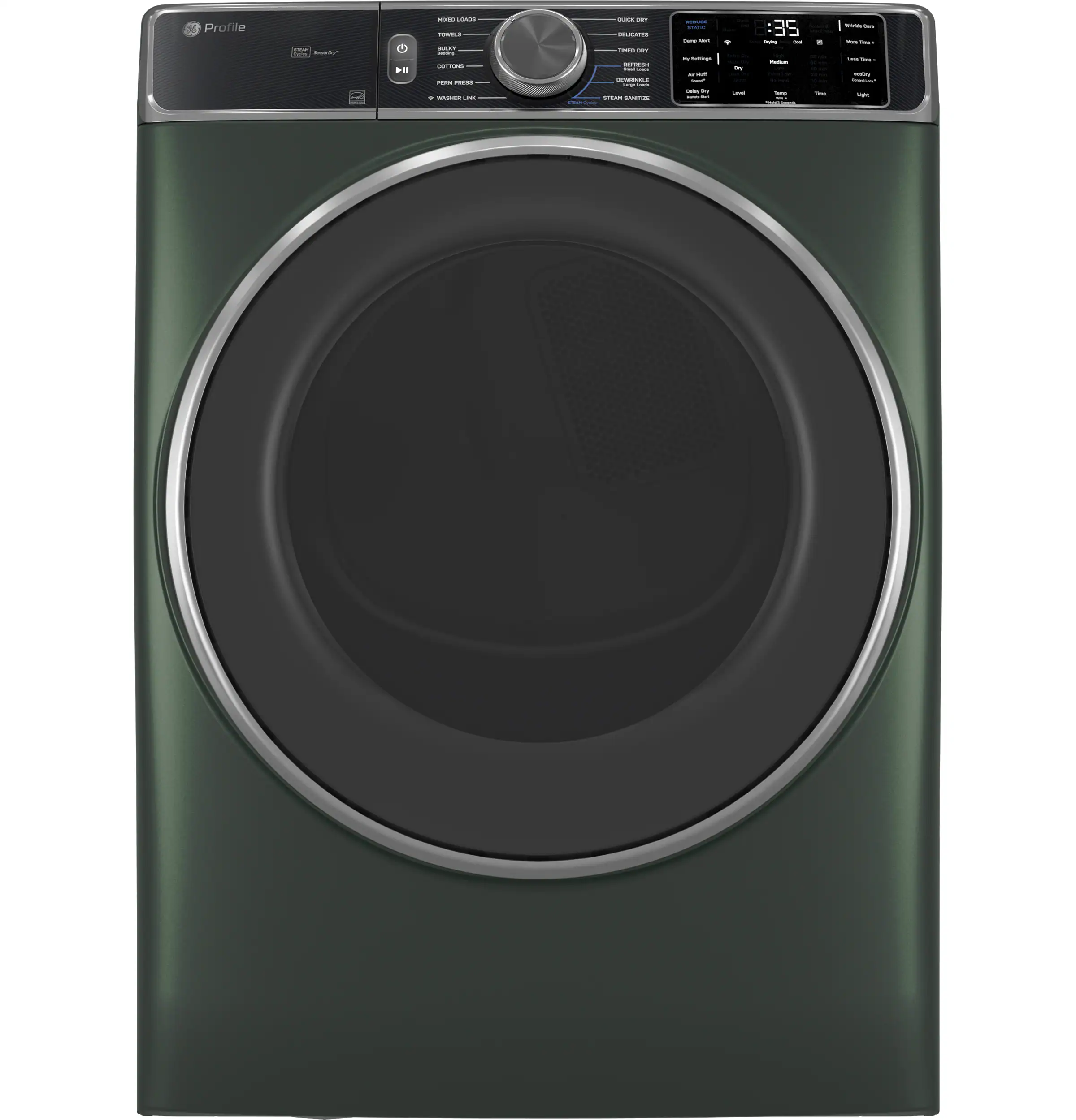 GE Profile - 7.8 Cu. Ft. Stackable Smart Electric Dryer with Steam and Sanitize Cycle - Jade Green