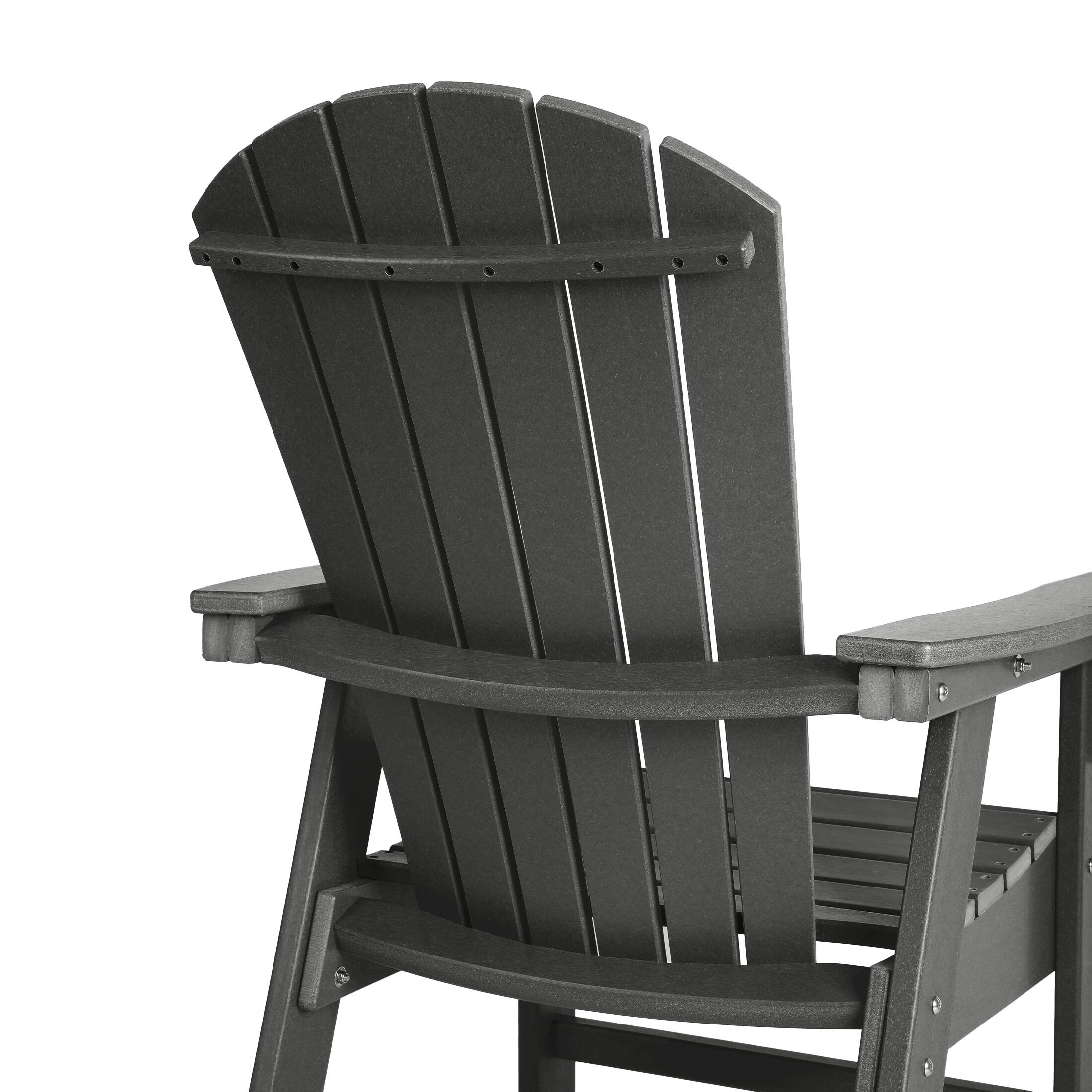 Alt View 5. WestinTrends - WestinTrends Dylan Outdoor Patio Shell-back Adirondack Dining Chair Weather Resistant - Gray.