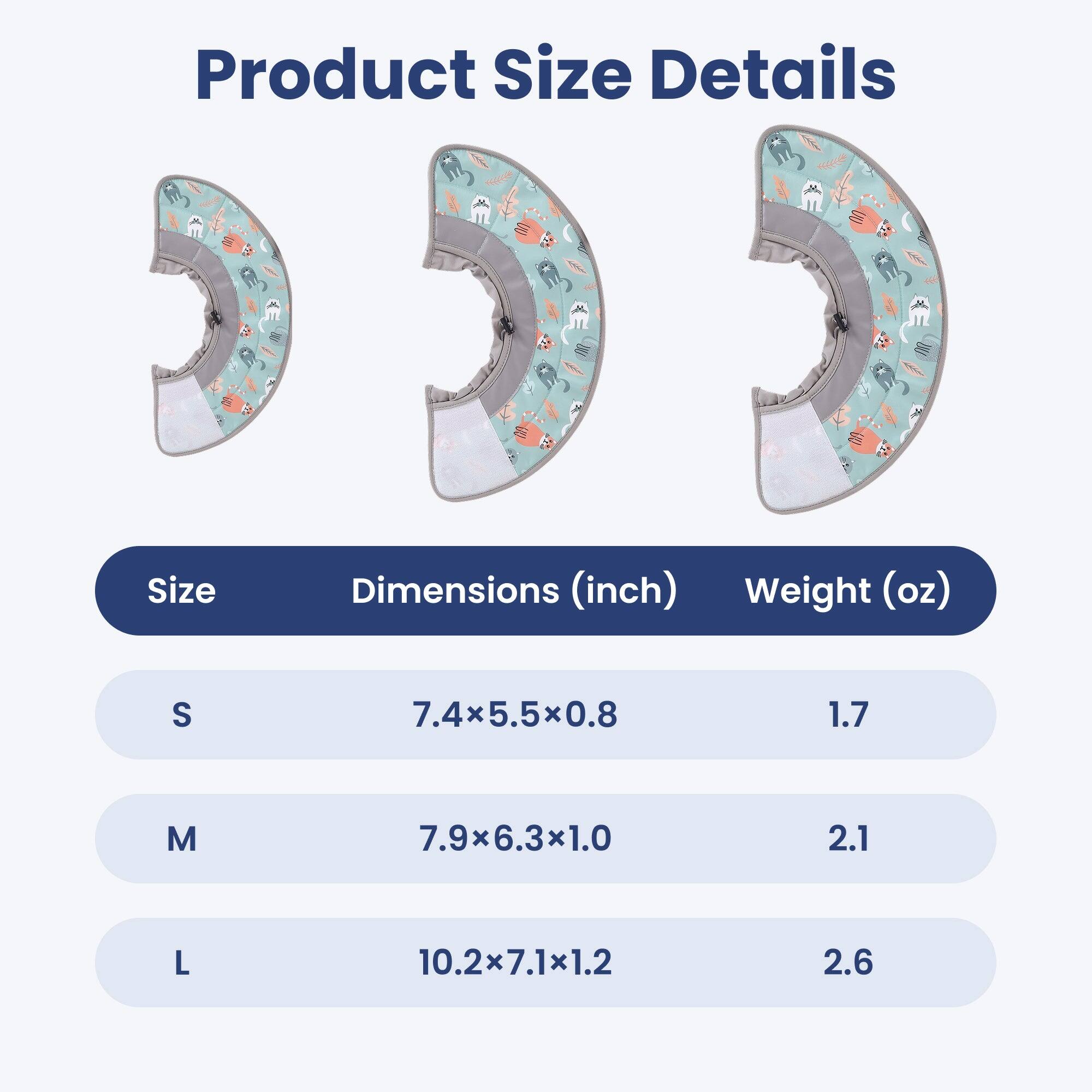 Product Size Details

Size | Dimensions (inch) | Weight (oz)
--- | --- | ---
S | 7.4x5.5x0.8 | 1.7
M | 7.9x6.3x1.0 | 2.1
L | 10.2x7.1x1.2 | 2.6