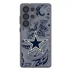 Front. Keyscaper - Dallas Cowboys Galaxy Clear Paisley Design Case - S25 - Multicolor.