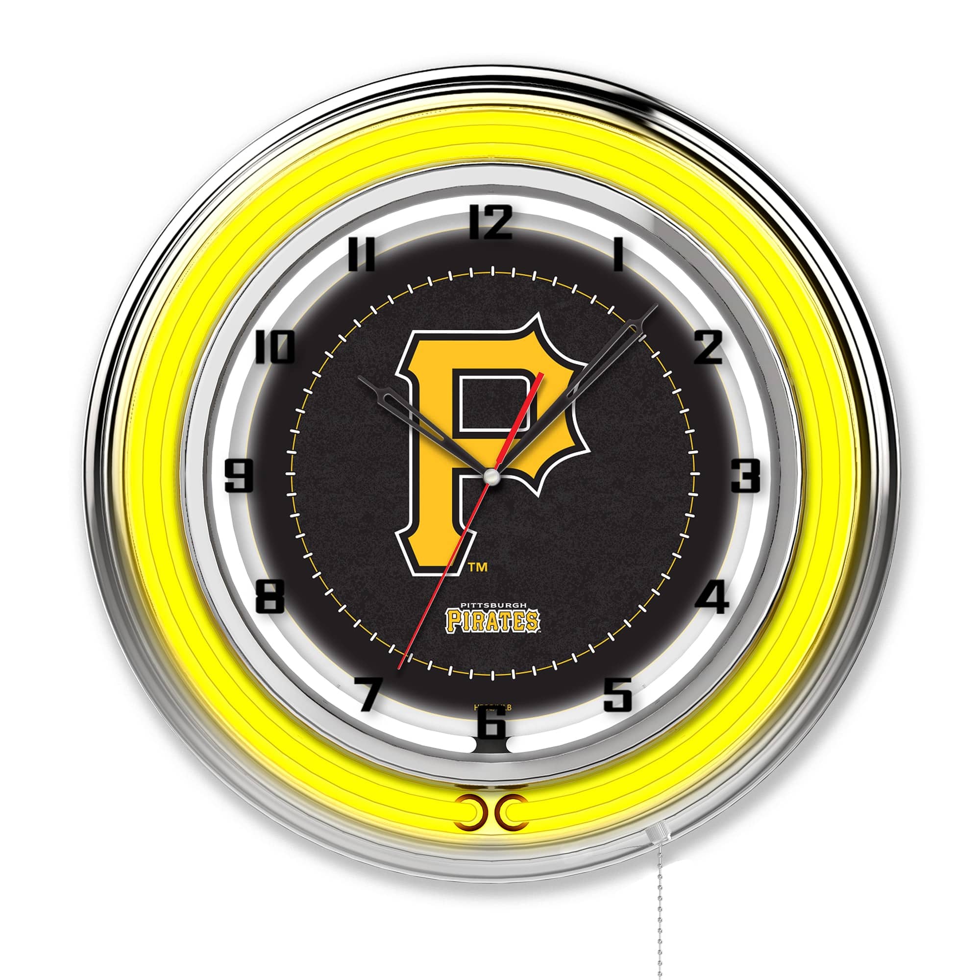 Holland Bar Stool Co. - Pittsburgh Pirates 19" Double Neon Wall Clock - Multicolor