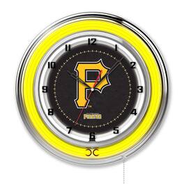 Holland Bar Stool Co. - Pittsburgh Pirates 19" Double Neon Wall Clock - Multicolor