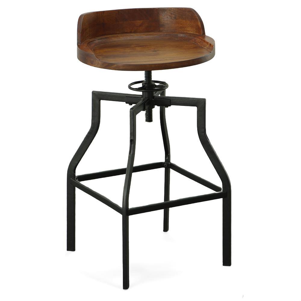 Carolina Chair & Table Marais Adjustable Barstool Chestnut/Black ...