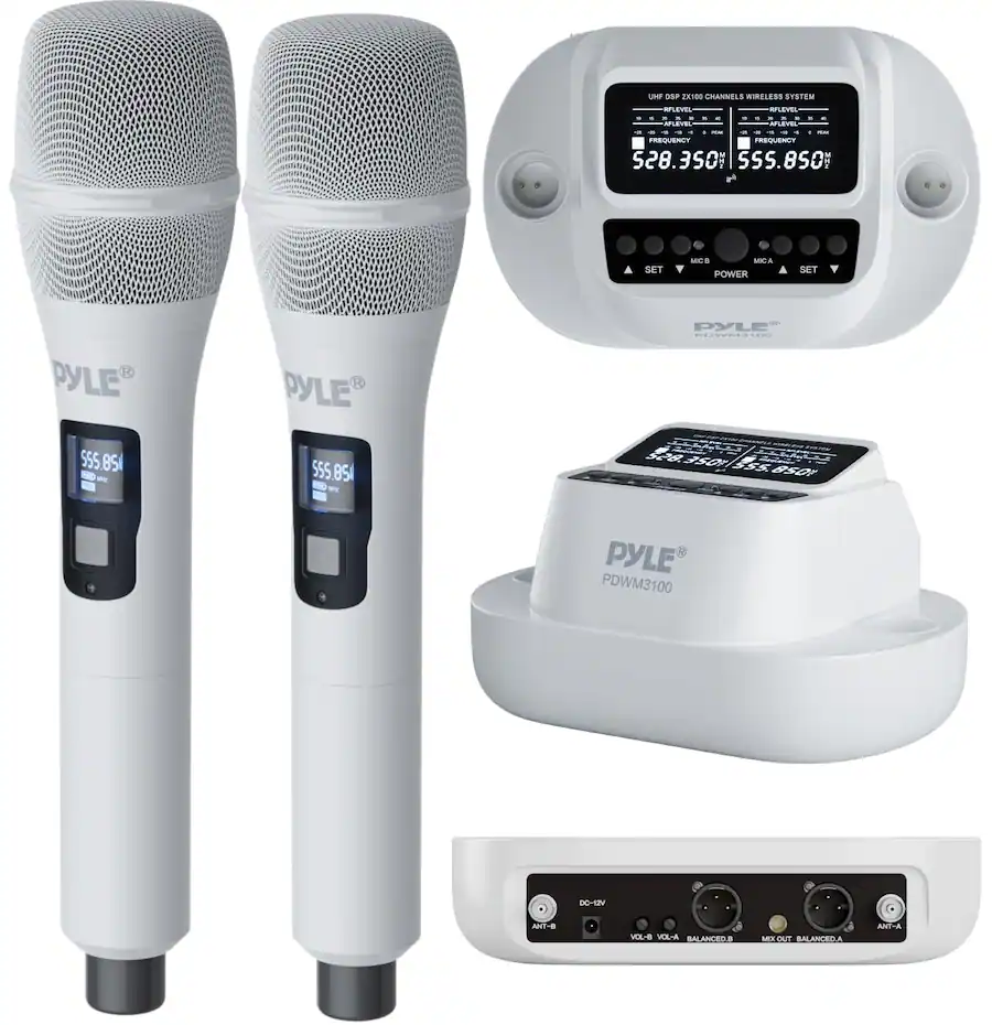 Allen R. Pyle Pyle Wireless Microphones UHF 2x100 Channel PDWM3100 - Best Buy