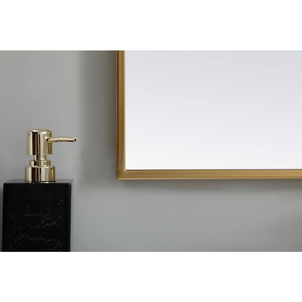 Alt View 1. Elegant Decor - Metal Frame Arch Mirror 30x30 Inch in Brass - Brass.