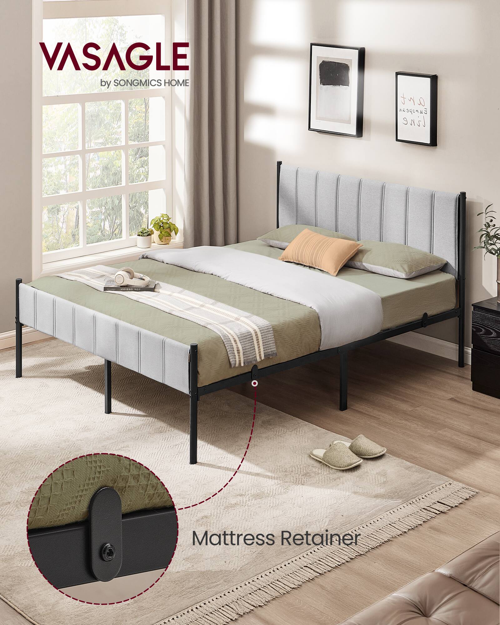VASAGLE by SONGMICS HOME art line Mattress Retainer