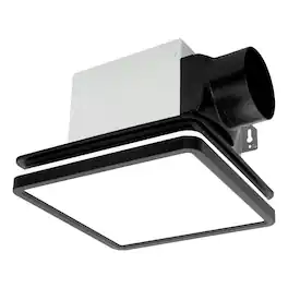 Akicon - Bathroom Exhaust Fan with Light, Dimmable 3CCT LED Light with Night Light, 80 CFM, 2 Sones, Square - Black