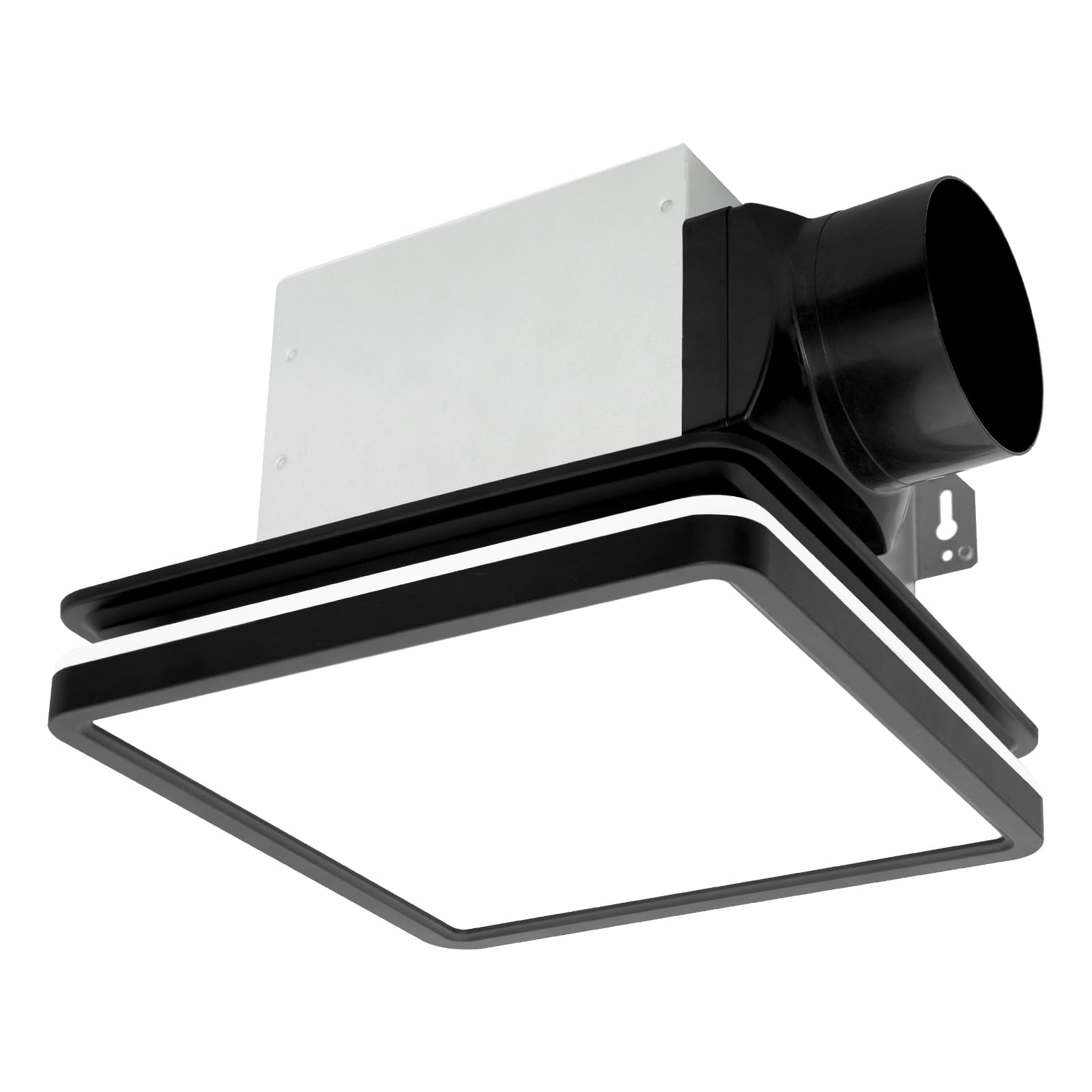 Front. Akicon - Bathroom Exhaust Fan with Light, Dimmable 3CCT LED Light with Night Light, 80 CFM, 2 Sones, Square, Black - Black.