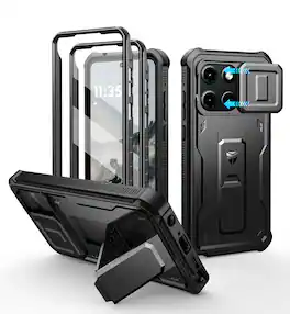 Dexnor - Case For Motorola Moto G Stylus-5G-2025/2026 with Shockproof 2 Front Frame,Magnetic Slide Camera Cover, Screen Protector - Black