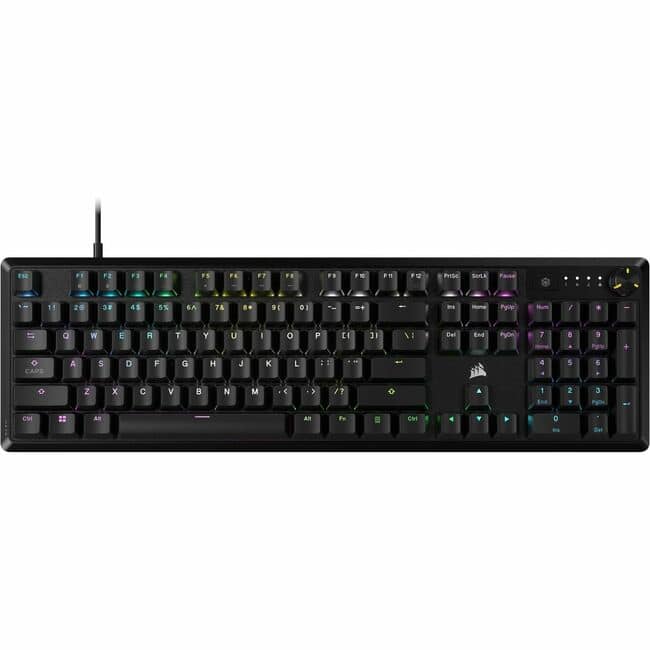 CORSAIR - K70 CORE Gaming Keyboard - Cable Connectivity - Full-size - USB 3.1 Type A Interface - RGB LED - 104 Key(s) - Black
