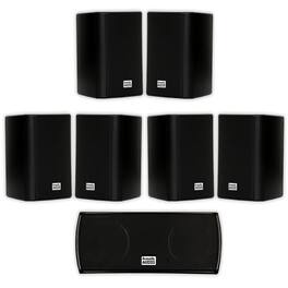 Acoustic Audio by Goldwood - AA351B and AA32CB Mountable Indoor Speakers Home Theater 7 Speaker Set - Black