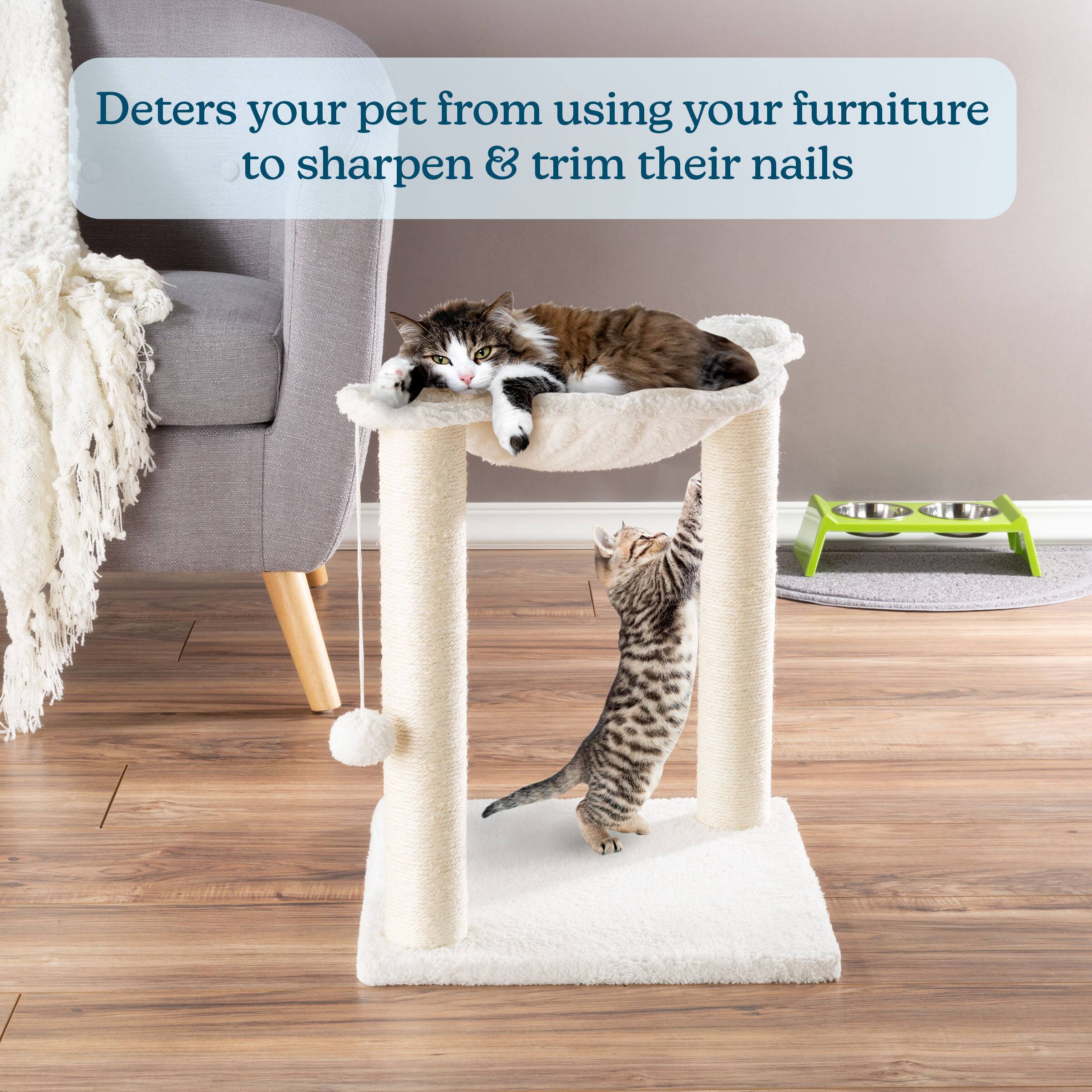 Deters your pet from using your furniture to sharpen & trim their nails