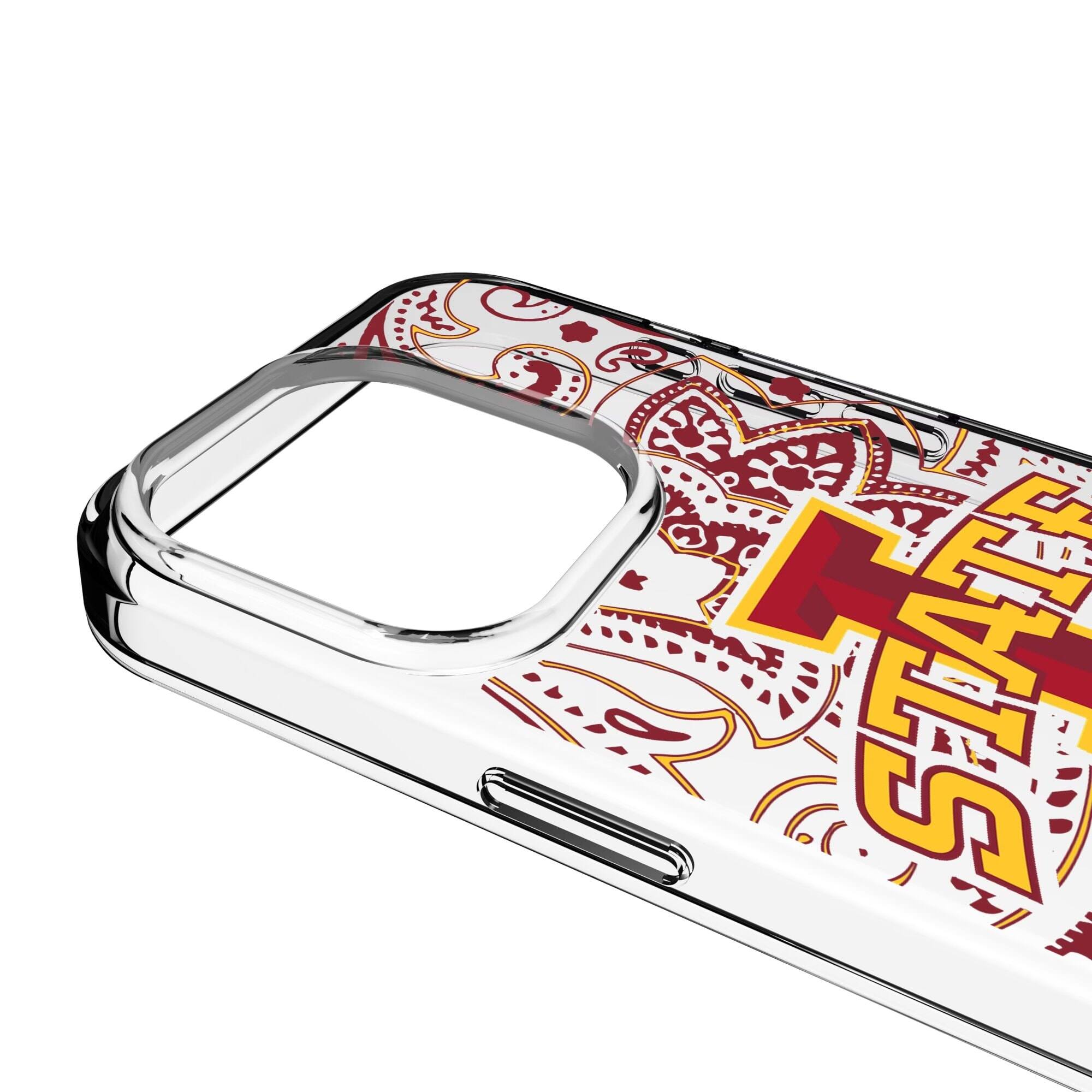 Alt View 2. Keyscaper - Iowa State Cyclones iPhone Paisley Design Clear Case - 16 Plus - Multicolor.
