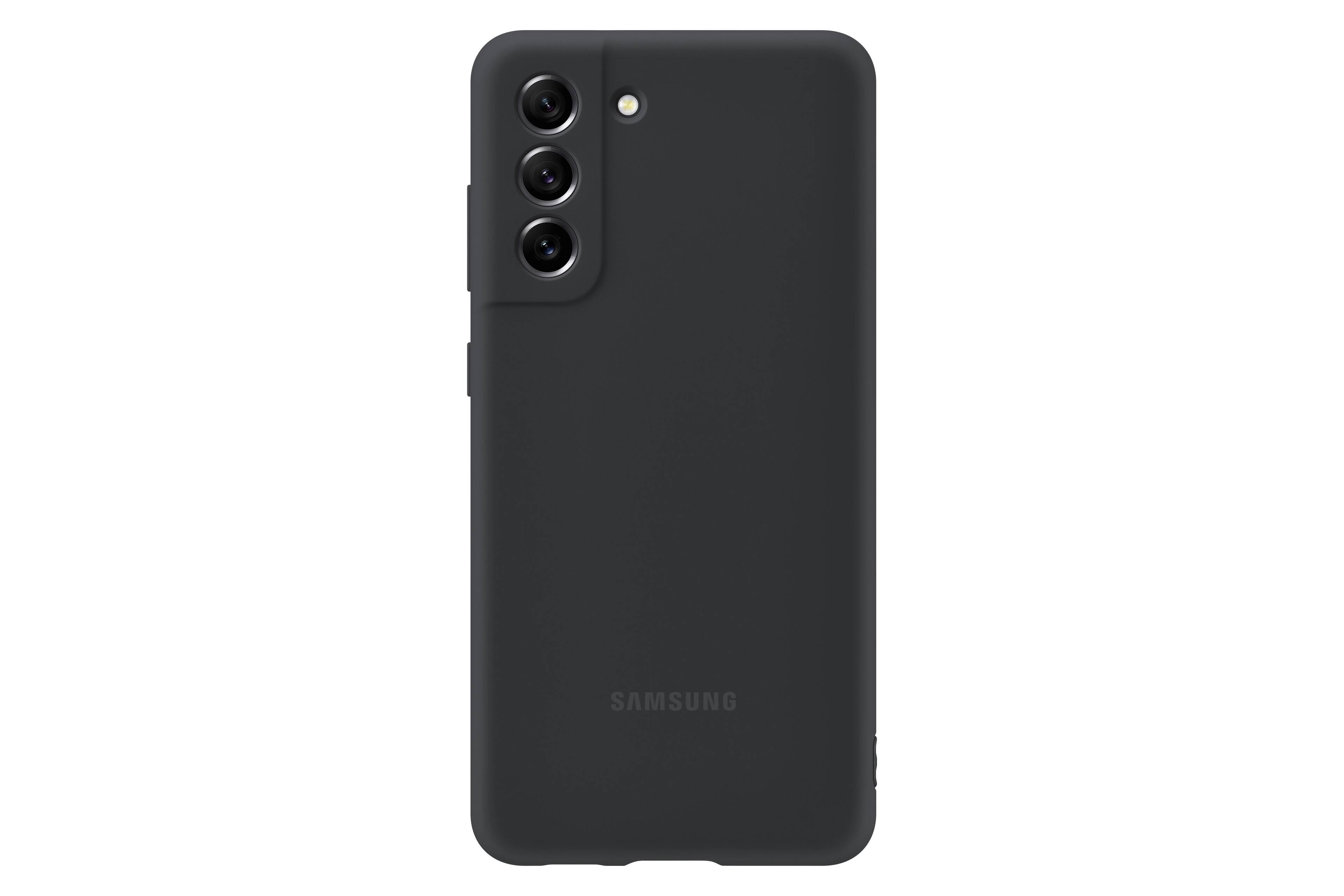 Front. Samsung - Silicone Cover for Galaxy S21 FE 5G - Black.