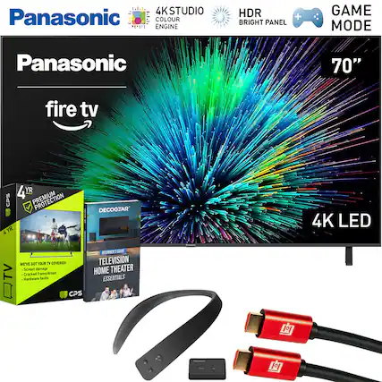 Panasonic 70" Fire TV 4K LED TV
- 4K Studio Colour Engine
- HDR Bright Panel
- Game Mode
- Premium 4 Year Protection
- Decogear Beginner's Guide: Television Home Theater Essentials
- Screen damage, Cracked frame/drops, Hardware faults covered
- CPS Reginner Guide