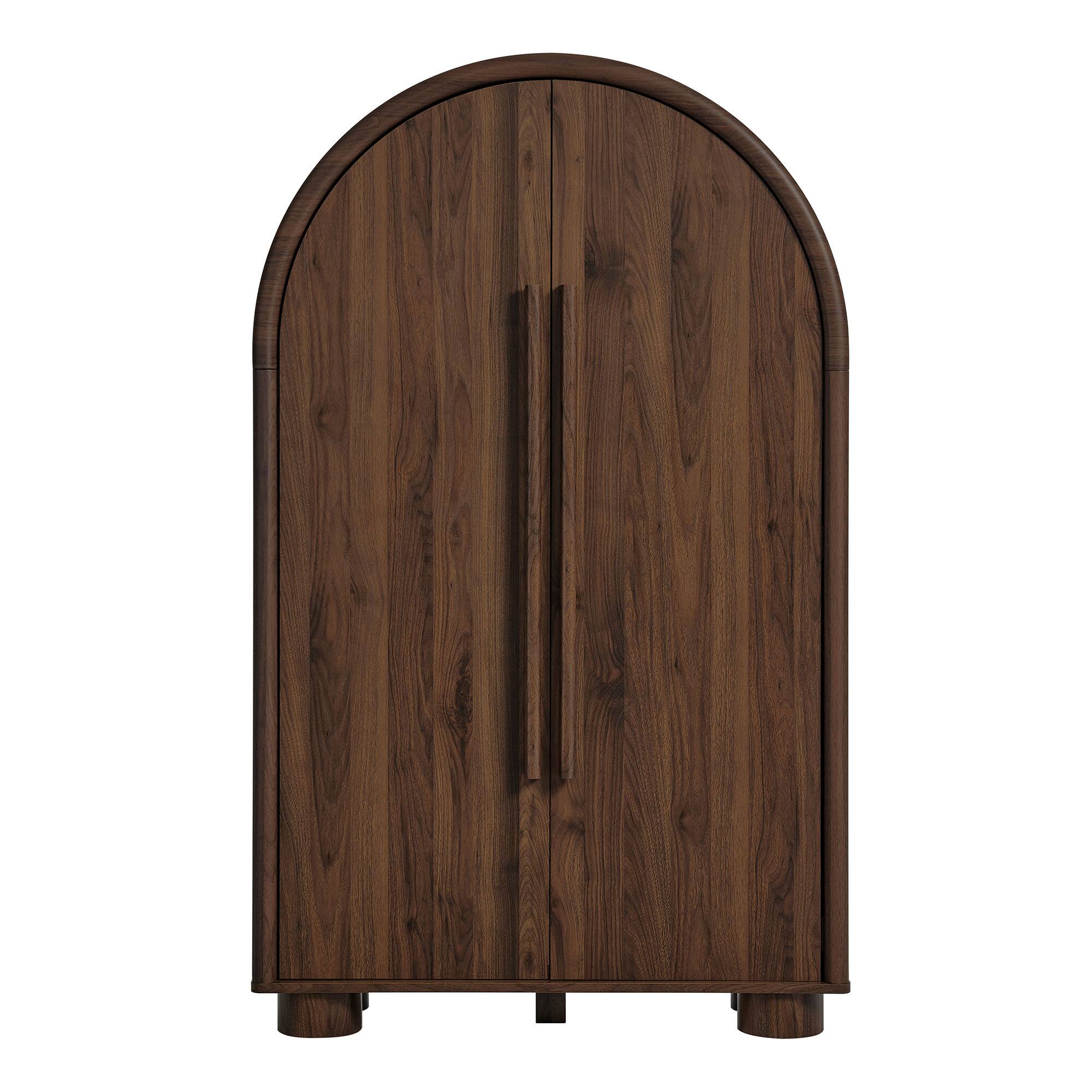 Alt View 3. Modway - Bellamy Arched Fold-Out Desk Cabinet by Modway - Walnut.