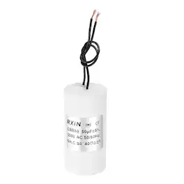 Unique Bargains - 50uF CBB60 Running Capacitor, AC 250V Cylinder 2 Wire for Air Conditioner, Compressor, Washing Machine - White