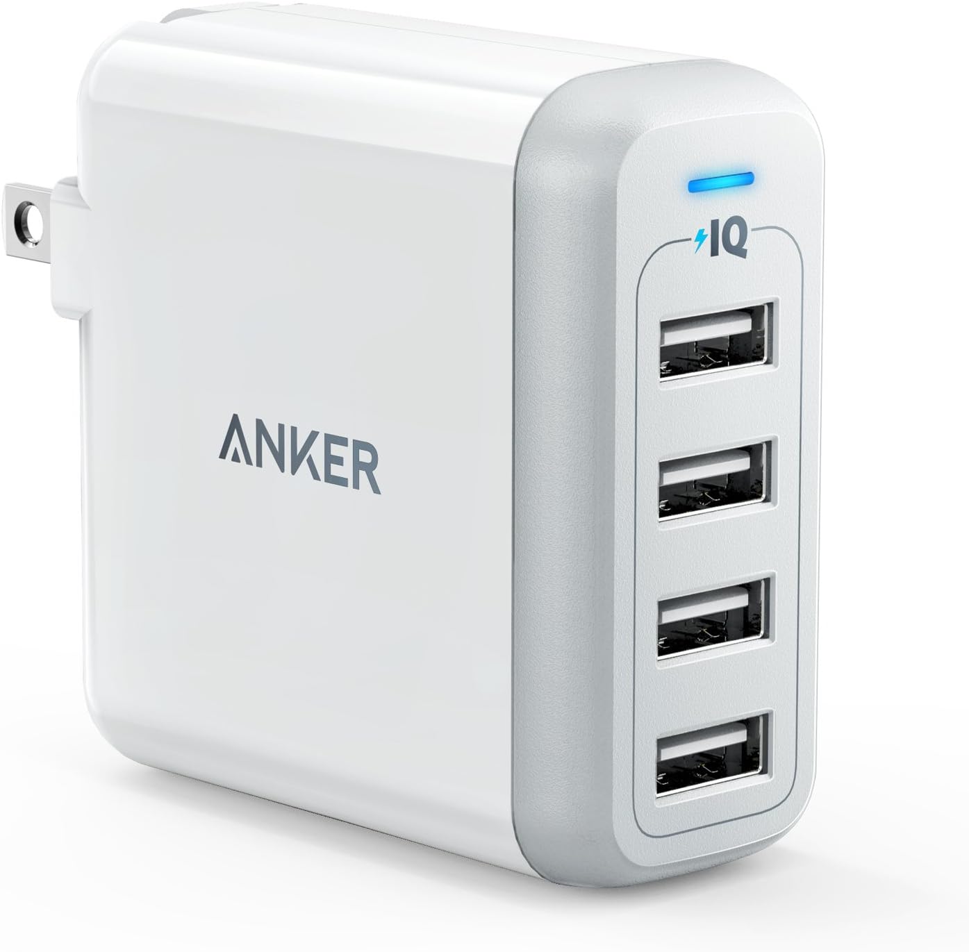 Anker Charger, 40W 4 Port USB Phone Charger with Foldable Plug
