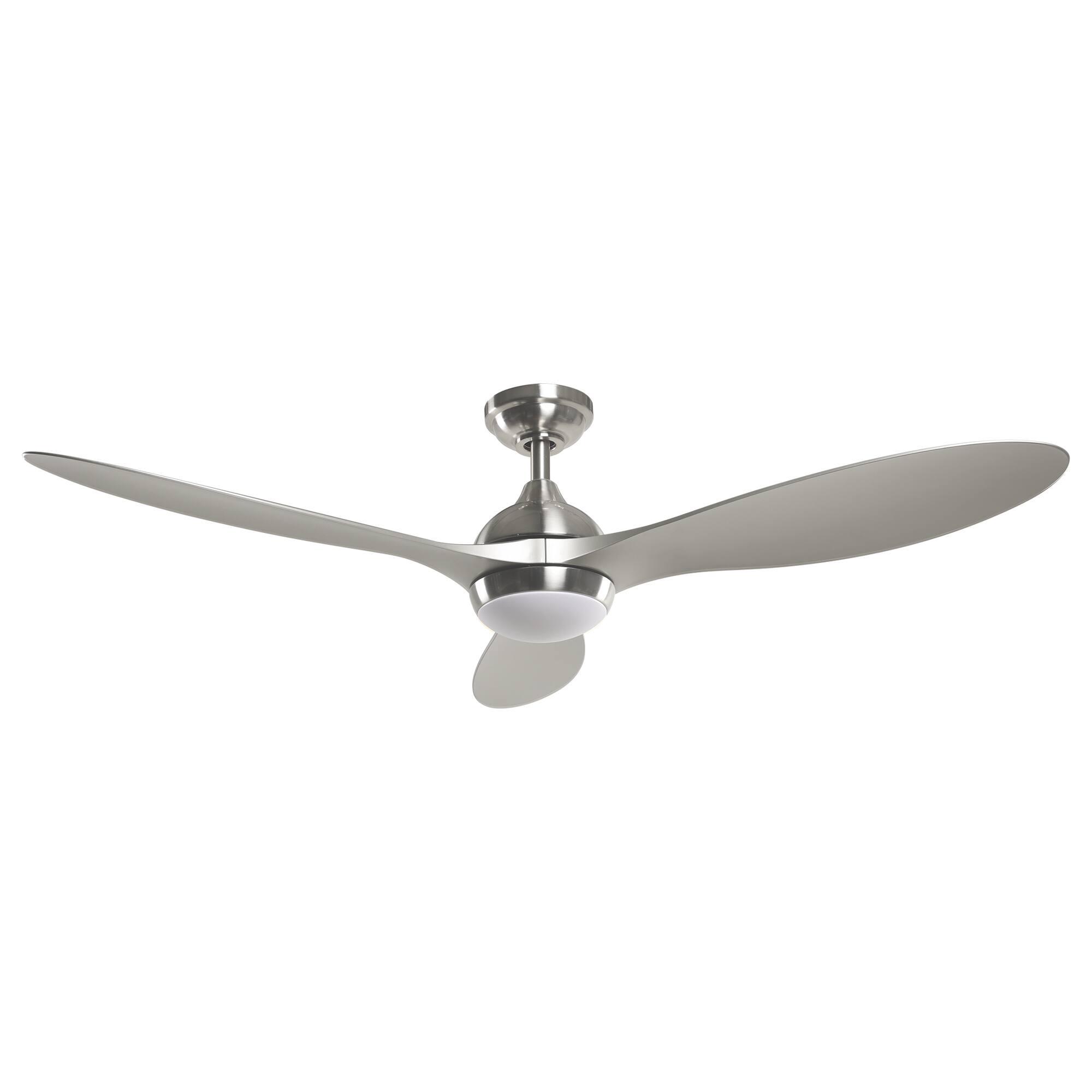 Alt View 3. Parrot Uncle - 56 in. Integrated LED Brushed Nickel Downrod Mount Ceiling Fan with Light and Remote - Brushed Nickel.